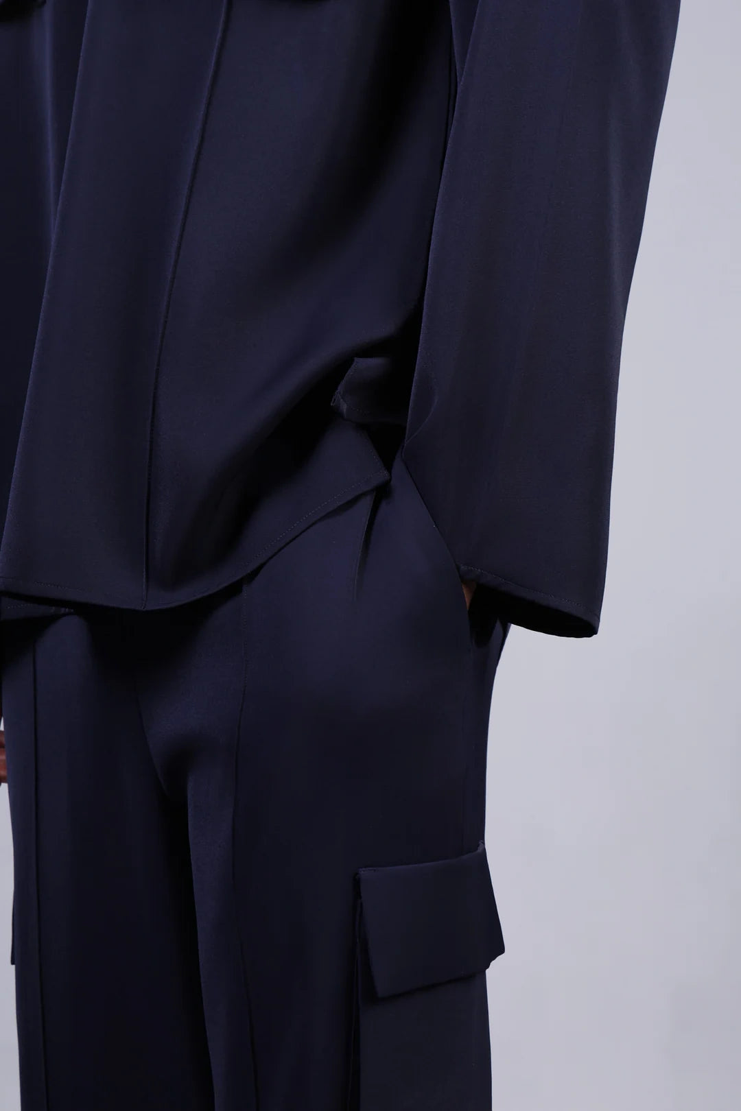 Kurzarm Utility Hemd Stehkragen Taschen
