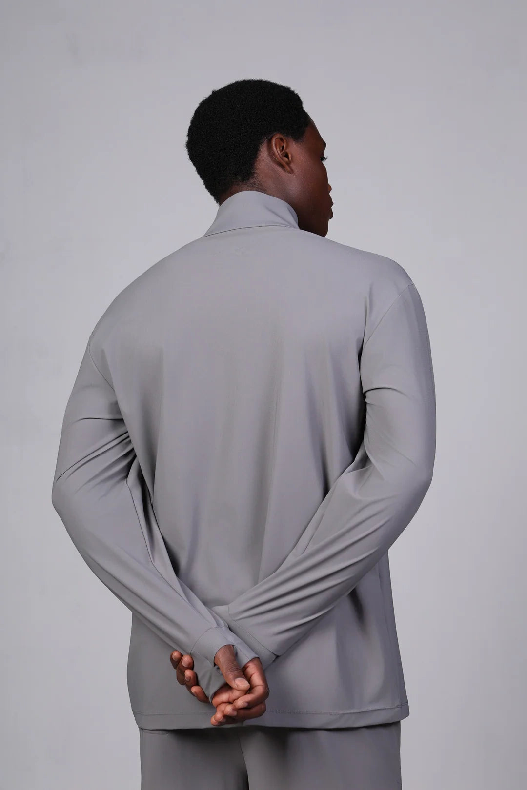 Sport Langarm Oberteil Half Zip Stehkragen