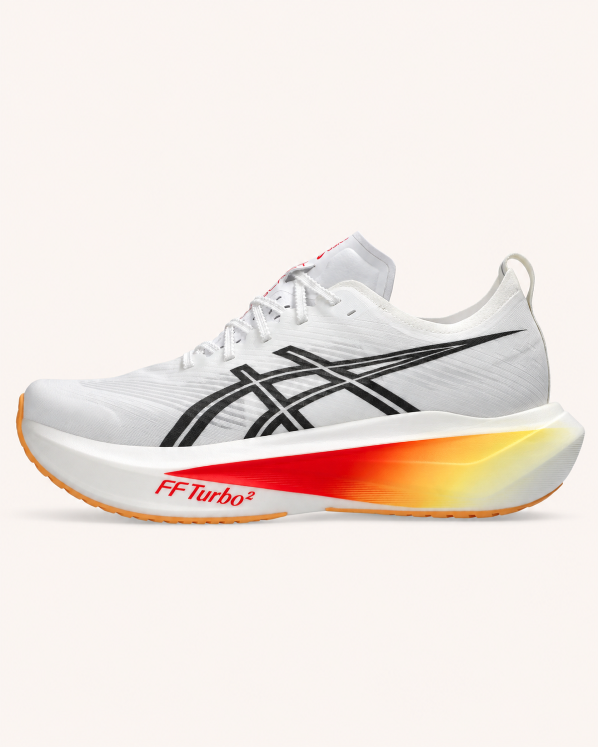 ASICS MEGABLAST Unisex – White/Orange Glow – Außenseite