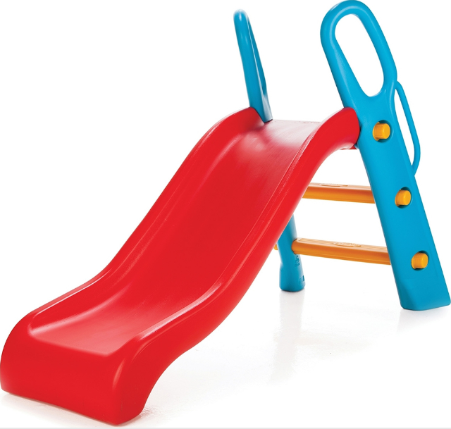 Kids Indoor & Outdoor Plastic Slide with Wide Steps