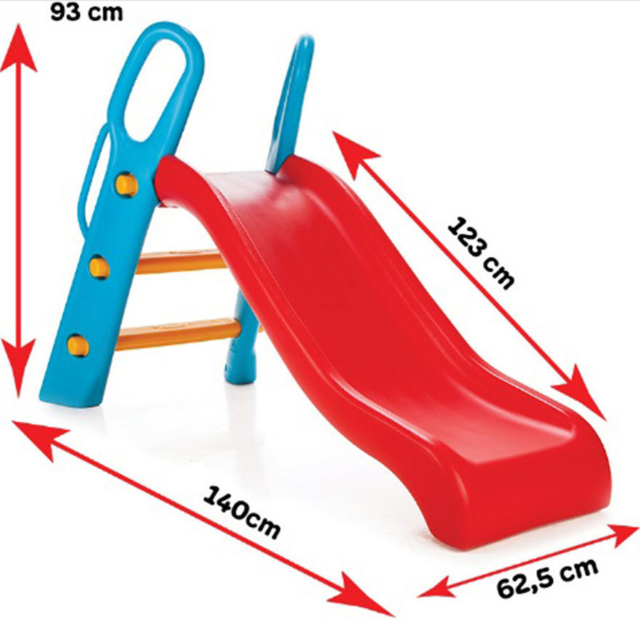 Kids Indoor & Outdoor Plastic Slide with Wide Steps