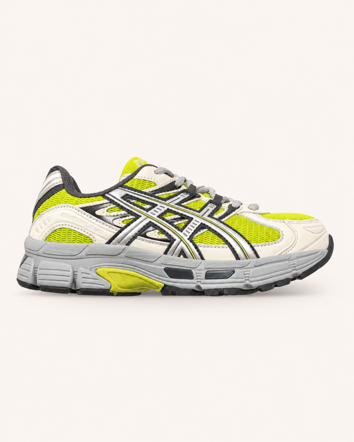 ASICS GEL-STRATUS MC – Neongelb / Creme / Silber – Seitenansicht