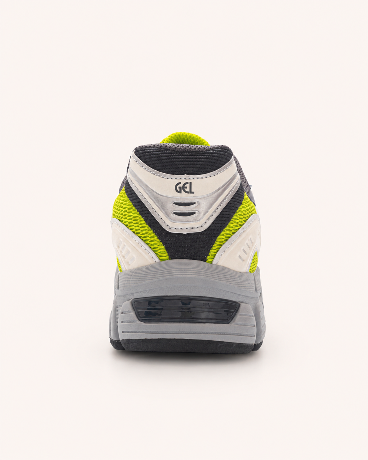 ASICS GEL-STRATUS MC – Neongelb / Creme / Silber – Fersenansicht