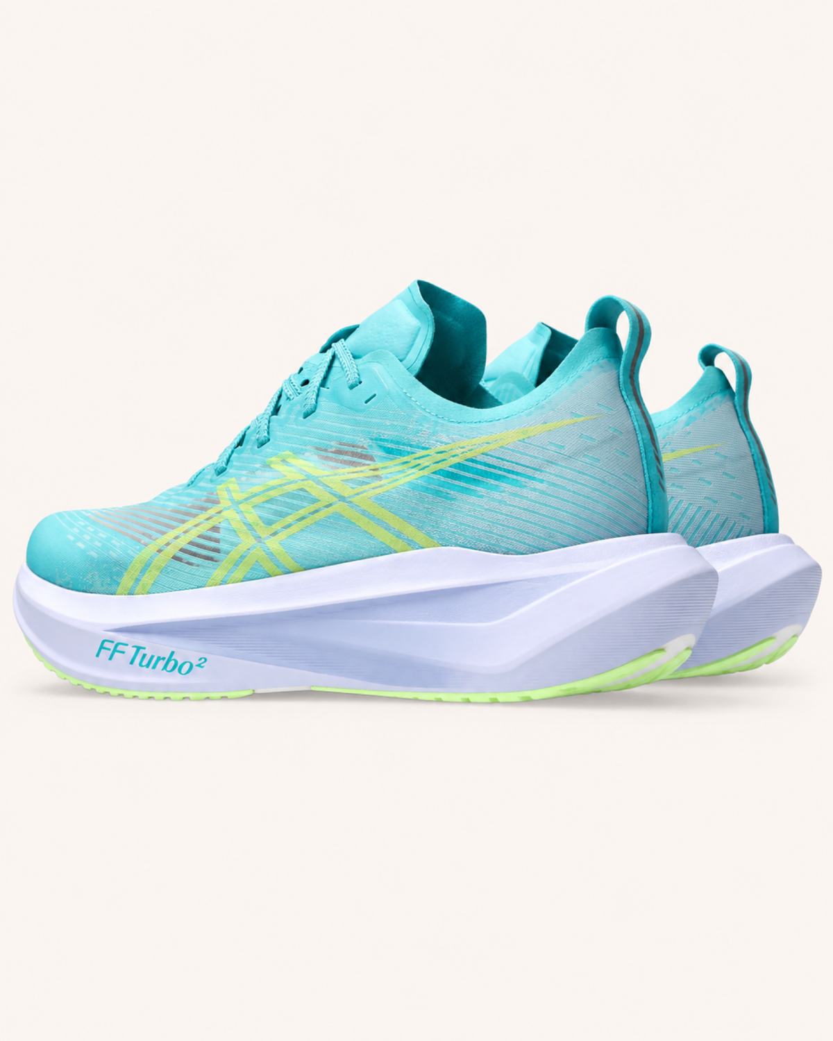ASICS MEGABLAST Energy Aqua / Blue Fade – Rückansicht